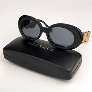 NEW Versace VE4426BU GB1/87 MAXI MEDUSA BIGGIE Black Dark Gray Oval Women